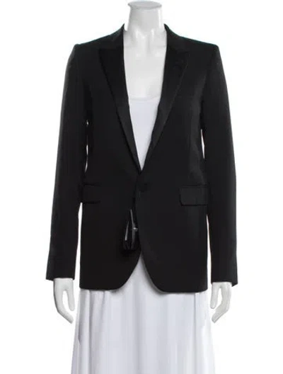 Pre-owned Saint Laurent 1900 Virgin Wool Blazer W/ Tags In Black