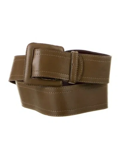 Pre-owned Saint Laurent 1970's Leather Belt In Brown