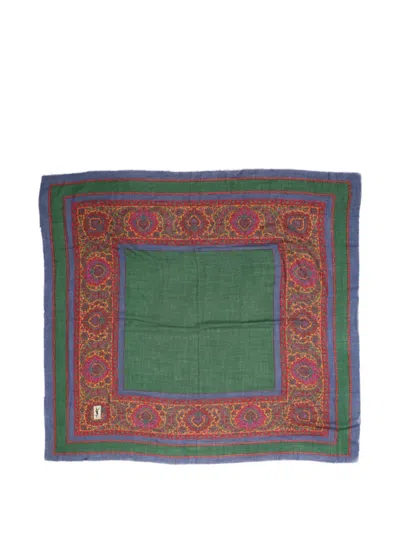 Pre-owned Saint Laurent 1970s Paisley-print Scarf In Green