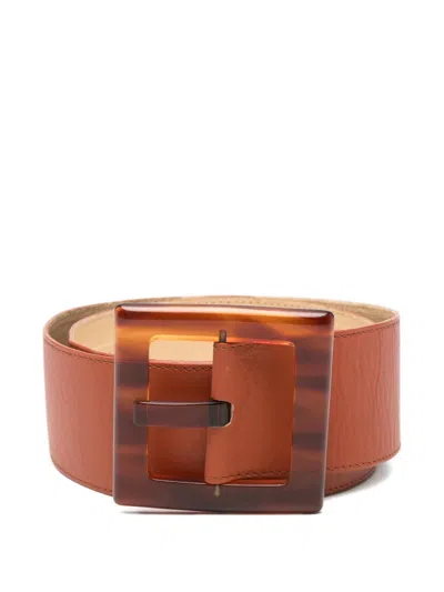 Pre-owned Saint Laurent 1970s Square-buckle Belt In Brown