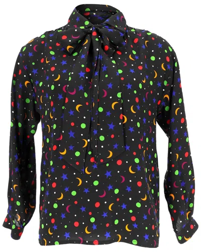 Pre-owned Saint Laurent 1979 Cosmic Print Blouse