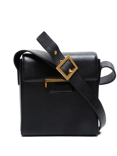 Pre-owned Saint Laurent 1980-1990 Leather Shoulder Bag In Black