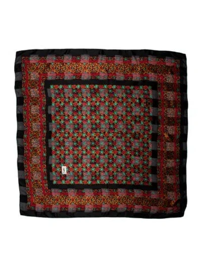 Pre-owned Saint Laurent 1980's Printed Scarf In Red