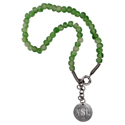 Pre-owned Saint Laurent 1980's Yves  Sea Glass Necklace In Multi