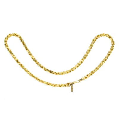 Pre-owned Saint Laurent 1980's Yves  Ysl Twisted Rope Chain Necklace In Orange