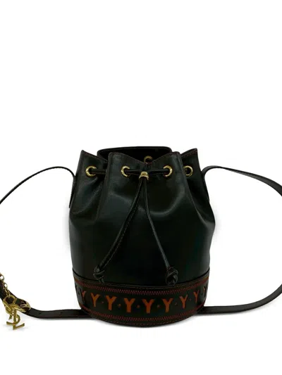 Pre-owned Saint Laurent 1980-1990 Leather Bucket Bag In Black