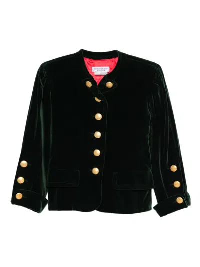 Pre-owned Saint Laurent 1980s Cotton Blend Jacket In Green