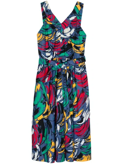 Pre-owned Saint Laurent 1980s Cotton Dress In Blue