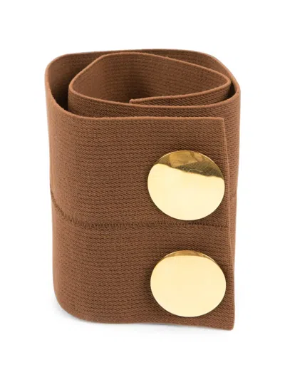 Pre-owned Saint Laurent 1980s Elasticated Belt In Brown