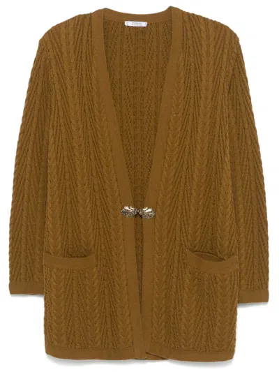 Pre-owned Saint Laurent 1980s Knitted Cardigan In Brown