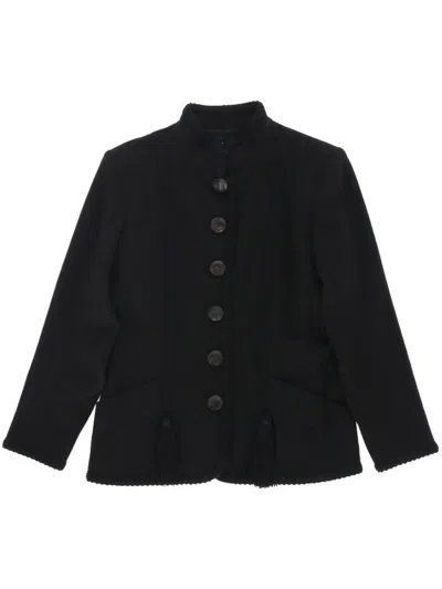 Pre-owned Saint Laurent 1980s Wool Single-breasted Jacket In Black