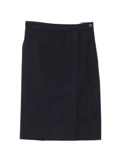 Pre-owned Saint Laurent 1980s Wrap Skirt In Black