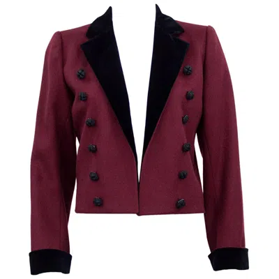 Pre-owned Saint Laurent 1980s Yves  Rive Gauche Bordeaux Red Wool Tuxedo Jacket