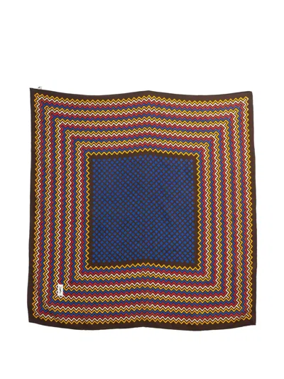 Pre-owned Saint Laurent 1980s Zigzag-print Silk Scarf