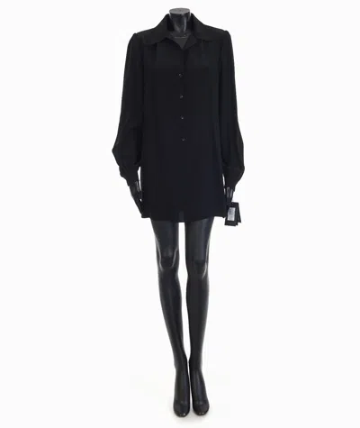 Pre-owned Saint Laurent 1985$ Black Silk Blend Poplin Shirt