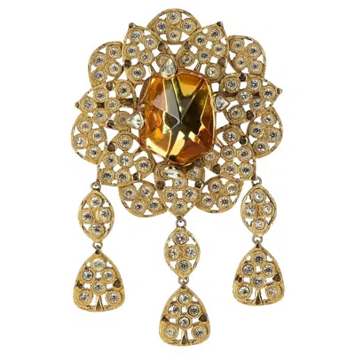 Pre-owned Saint Laurent 1986 Yves  Haute Couture Gold Brooch And Necklace In Multi