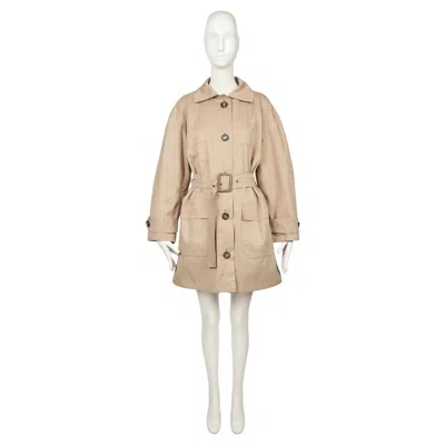 Pre-owned Saint Laurent 1987 Yves  Tan Cotton Coat In Brown