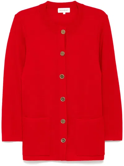 Pre-owned Saint Laurent 1990-2000s Cardigan In Red