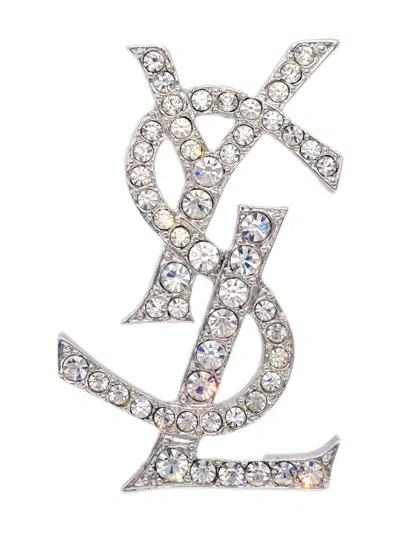 Pre-owned Saint Laurent 1990-2000s Crystal-embellished Brooch