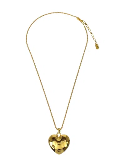 Pre-owned Saint Laurent 1990-2000s Heart-locket Necklace In Gold