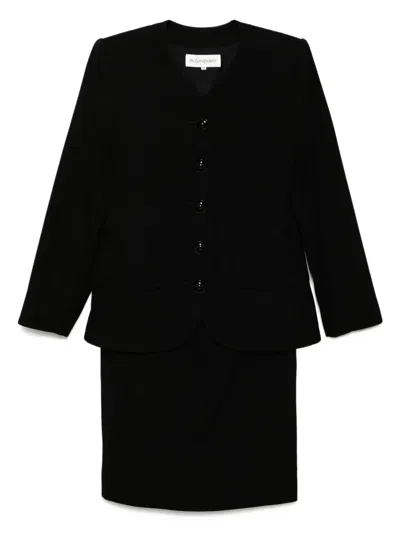 Pre-owned Saint Laurent 1990-2000s Setup Suit Jacket Skirt In Black