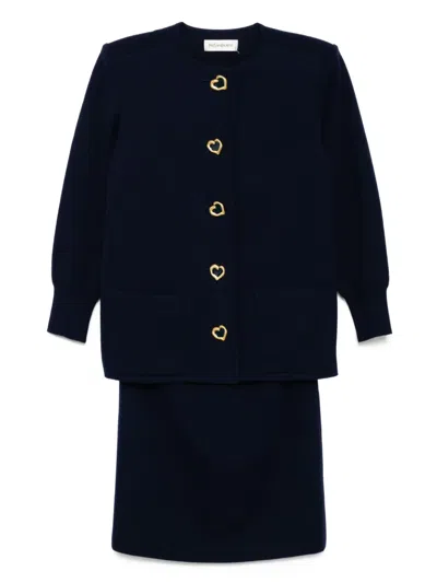 Pre-owned Saint Laurent 1990-2000s Setup Suit Jacket Skirt In Blue