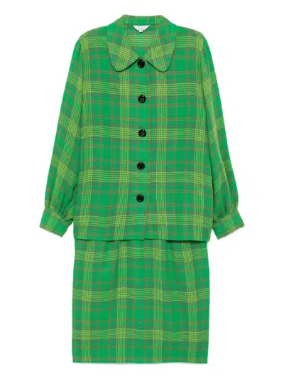 Pre-owned Saint Laurent 1990-2000s Setup Suit Jacket Skirt In Green