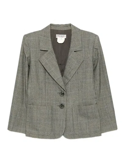 Pre-owned Saint Laurent 1990-2000s Single-breasted Jacket In Gray