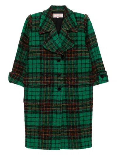 Pre-owned Saint Laurent 1990-2000s Tartan Check-pattern Coat In Green