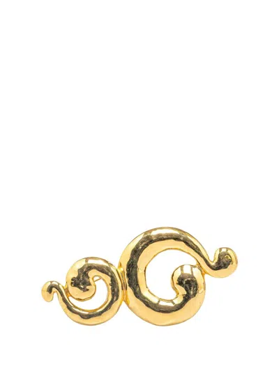 Pre-owned Saint Laurent 1990-2023 Gold Plated Whirlpool Costume Brooch