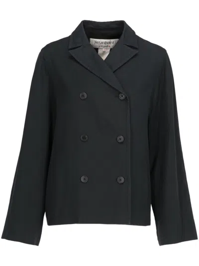 Pre-owned Saint Laurent 1990 Double-breasted Jacket In Blue