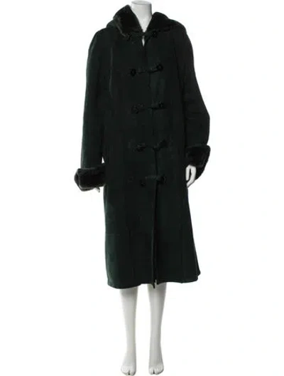 Pre-owned Saint Laurent 1990's Fourrures Fur Coat In Green