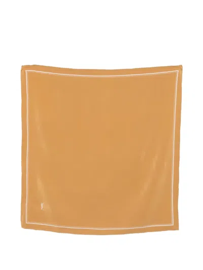 Pre-owned Saint Laurent 1990s Border Scarf In Neutral