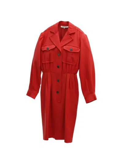 Pre-owned Saint Laurent 1990s Button-front Dress In Red