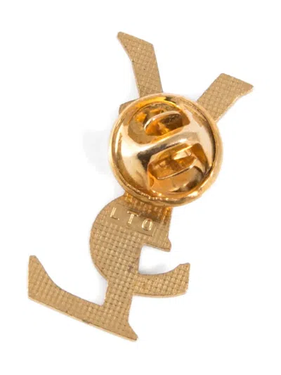Pre-owned Saint Laurent 1990s Cassandre Pin In Gold