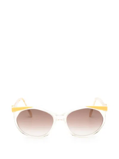 Pre-owned Saint Laurent 1990s Dana Cat-eye Sunglasses In Neutrals