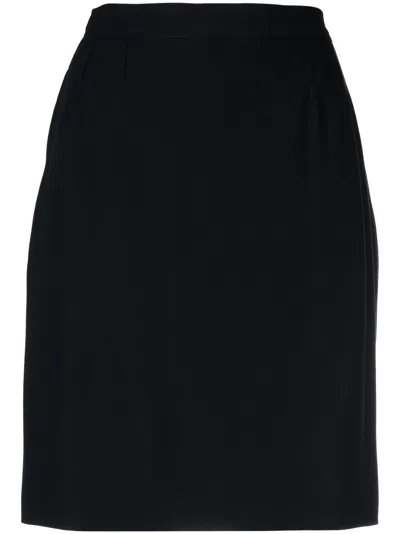 Pre-owned Saint Laurent 1990s High-waisted Pencil Skirt In Blue