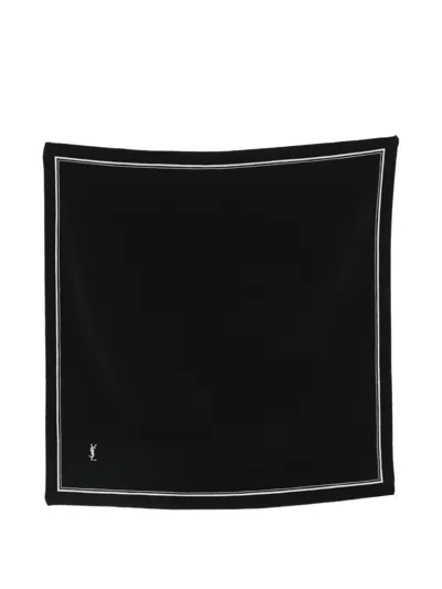 Pre-owned Saint Laurent 1990s Logo-detail Scarf In Black