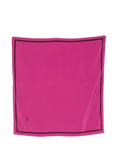 Pre-owned Saint Laurent 1990s Logo-print Scarf In Pink