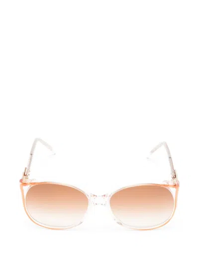 Pre-owned Saint Laurent 1990s Oval-frame Sunglasses In Orange