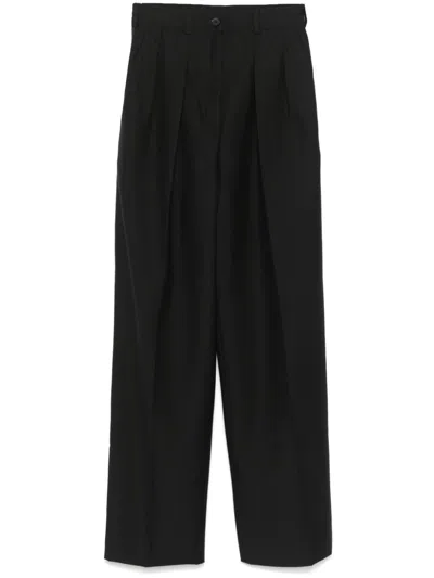 Pre-owned Saint Laurent 1990s Pleated Trousers In Black