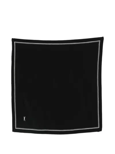 Pre-owned Saint Laurent 1990s Silk Scarf In Black
