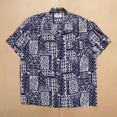Pre-owned Saint Laurent 1990s Yves  Psychedelic Shirt In Blue