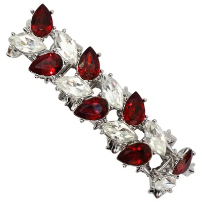 Pre-owned Saint Laurent 1990s Yves  Rhinestone Bracelet In Gray