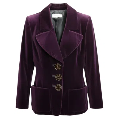Pre-owned Saint Laurent 1992 Yves  Ysl Bordeaux Velvet Jacket In Black