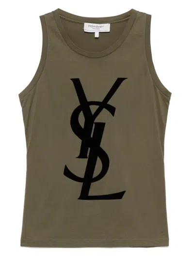 Pre-owned Saint Laurent 1999-2000s Sleeveless Top In 绿色