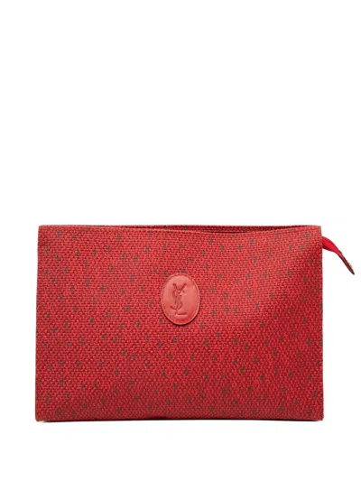 Pre-owned Saint Laurent 2000-2010 Canvas Clutch Bag In Red