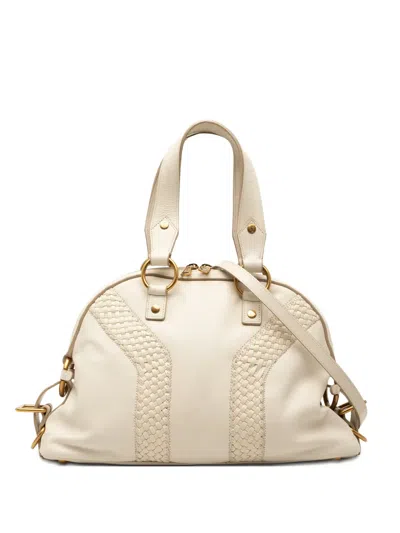 Pre-owned Saint Laurent 2000-2012 Leather Muse Satchel In Brown