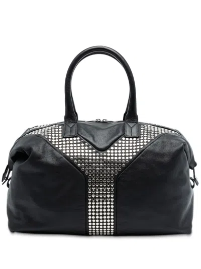 Pre-owned Saint Laurent 2000-2012 Leather Studded Easy Y Tote Bag In Black