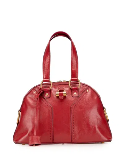 Pre-owned Saint Laurent 2000-2012 Medium Leather Muse Handbag In Red